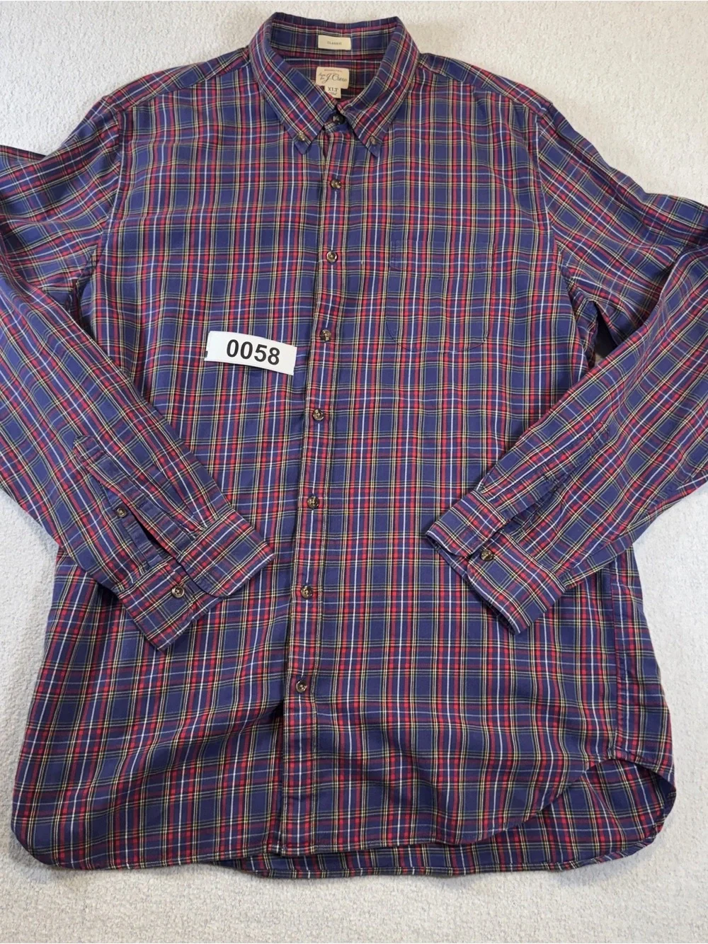 J Crew Shirt Mens XLT Brushed Twill Classic Untucked Button Down Long Sleeve